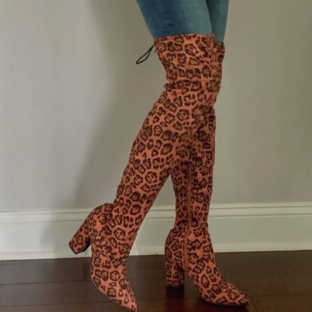 ShoeDazzle | Leopard‎ Aubriana Over-the-Knee Boot